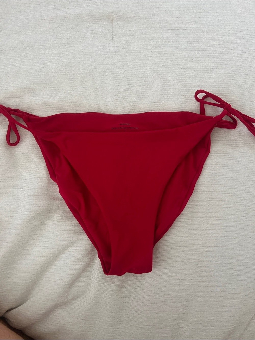 Vince Poppy Red Tie-Side Bikini Bottom L